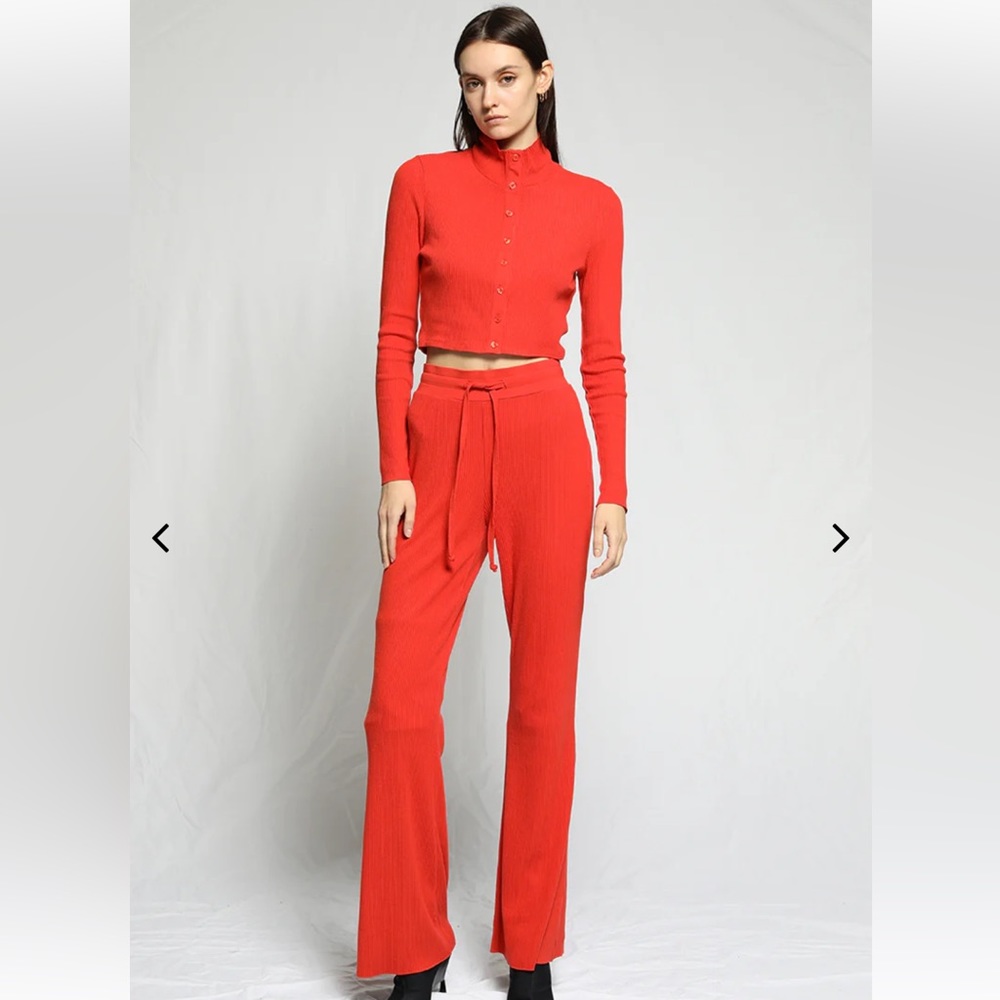 Stunning THE RANGE Brushed Alloy Ribbed Cropped Cotton Turtleneck Small NWT